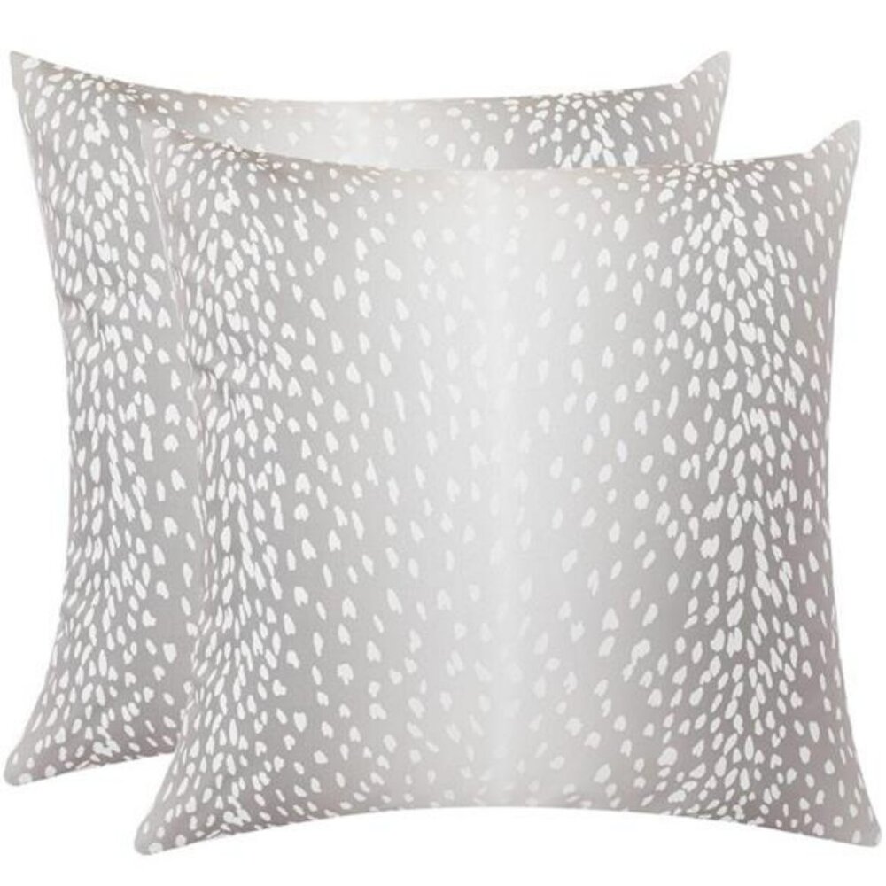 Gray and White Decorative Throw Pillow Cover Set